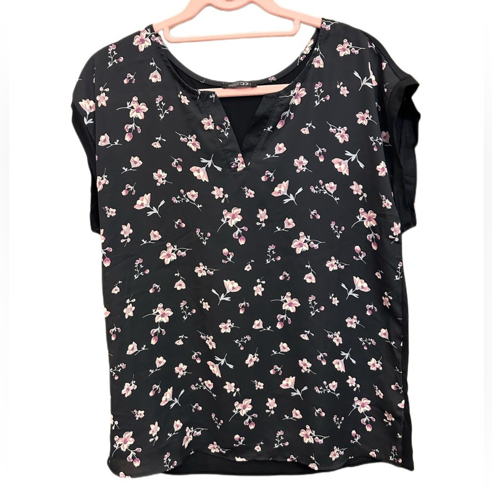 Stitchfix Papermoon black floral blouse
